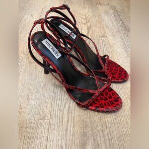 Steve Madden Red Animal Print Heels